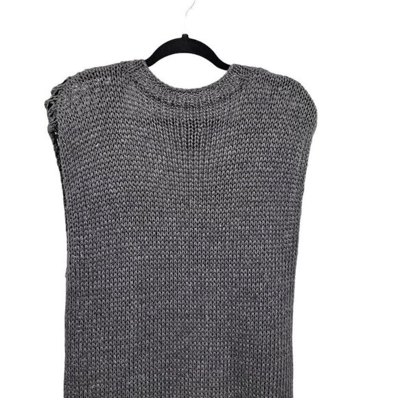 Chico's Womens 2 Cardigan Longline Knit Metallic Sleeveless Medieval Duster - Picture 9 of 12